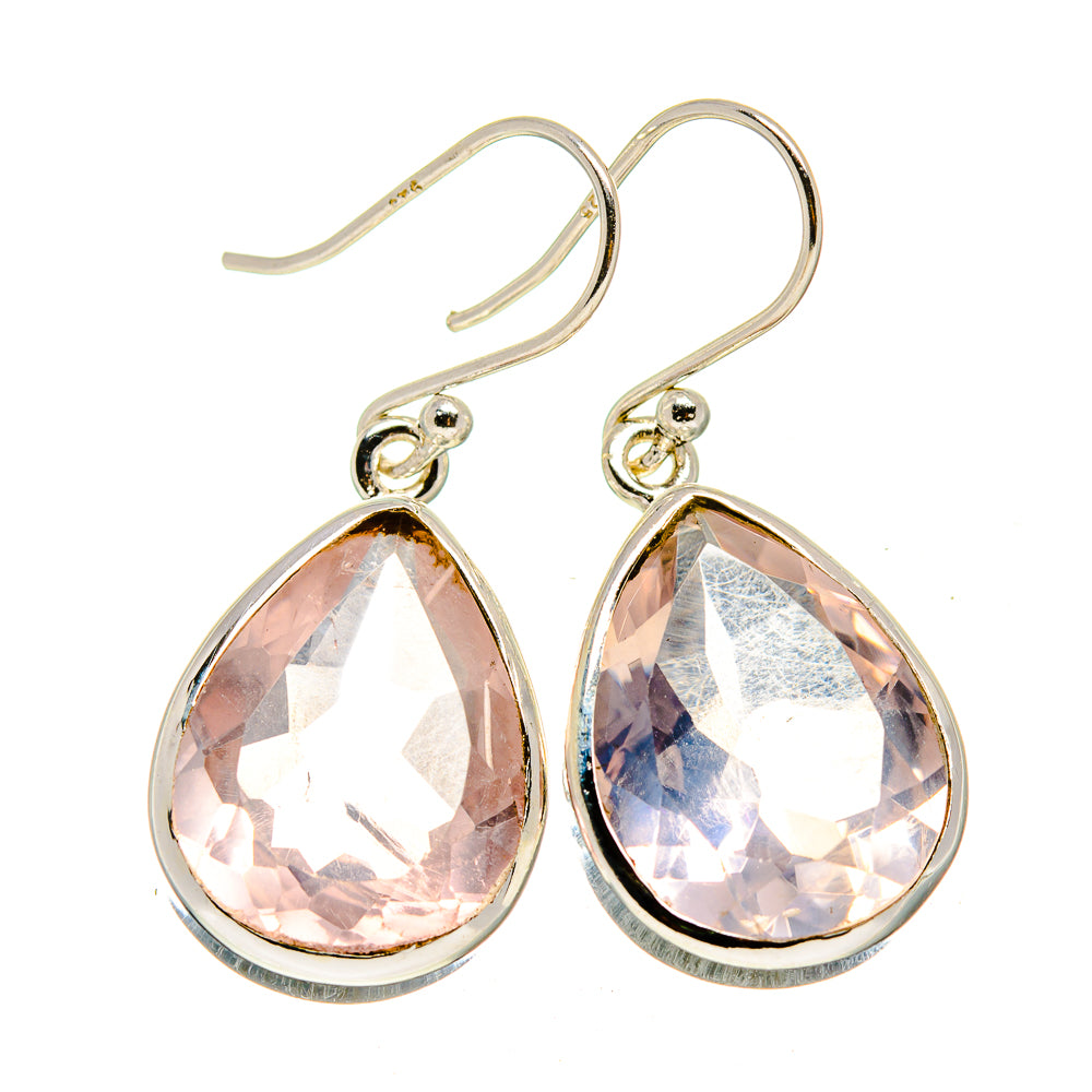 Rose Quartz Earrings handcrafted by Anasilvercos - EARR412009