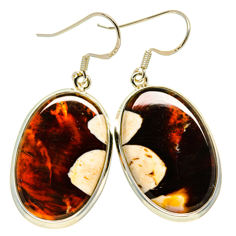 Peanut Wood Jasper Earrings handcrafted by Anasilvercos - EARR412053