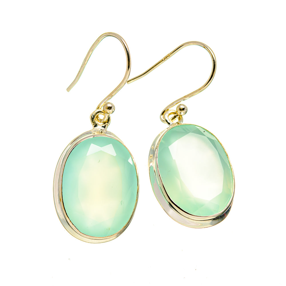 Aqua Chalcedony Earrings handcrafted by Anasilvercos - EARR412081