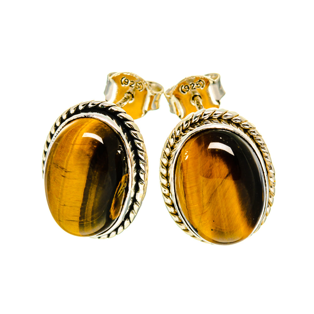 Tiger Eye Earrings handcrafted by Anasilvercos - EARR412114