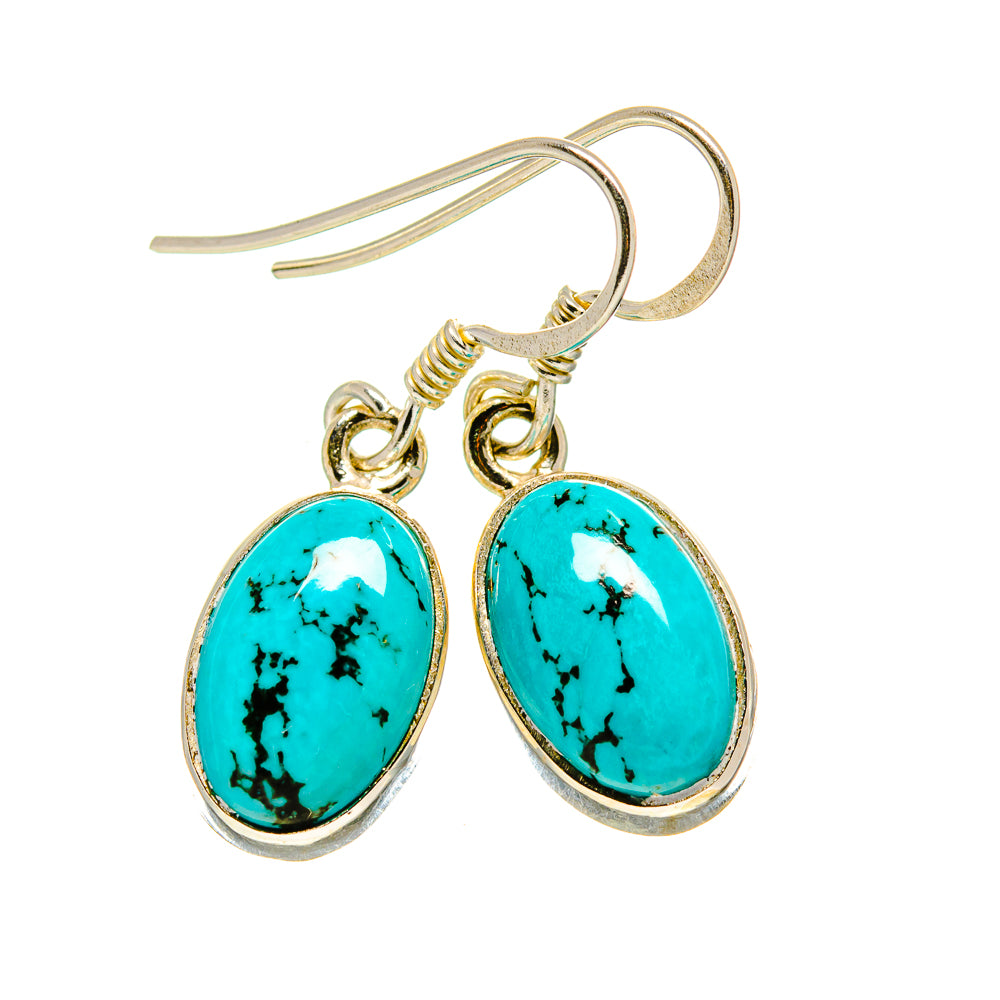 Tibetan Turquoise Earrings handcrafted by Anasilvercos - EARR412247