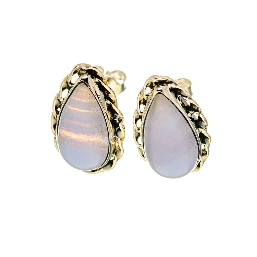 Blue Lace Agate Earrings handcrafted by Anasilvercos - EARR412388