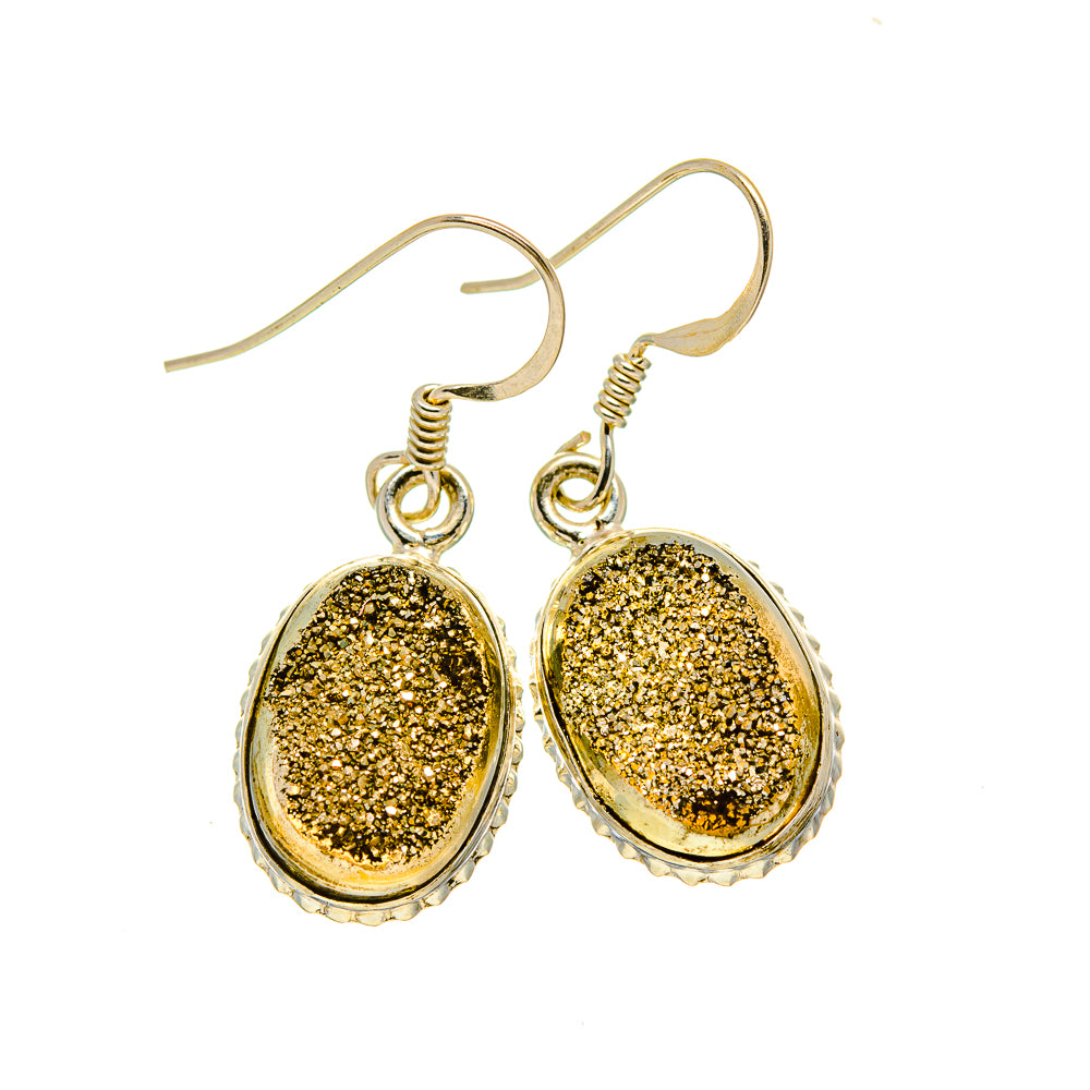 Golden Druzy Earrings handcrafted by Anasilvercos - EARR412566