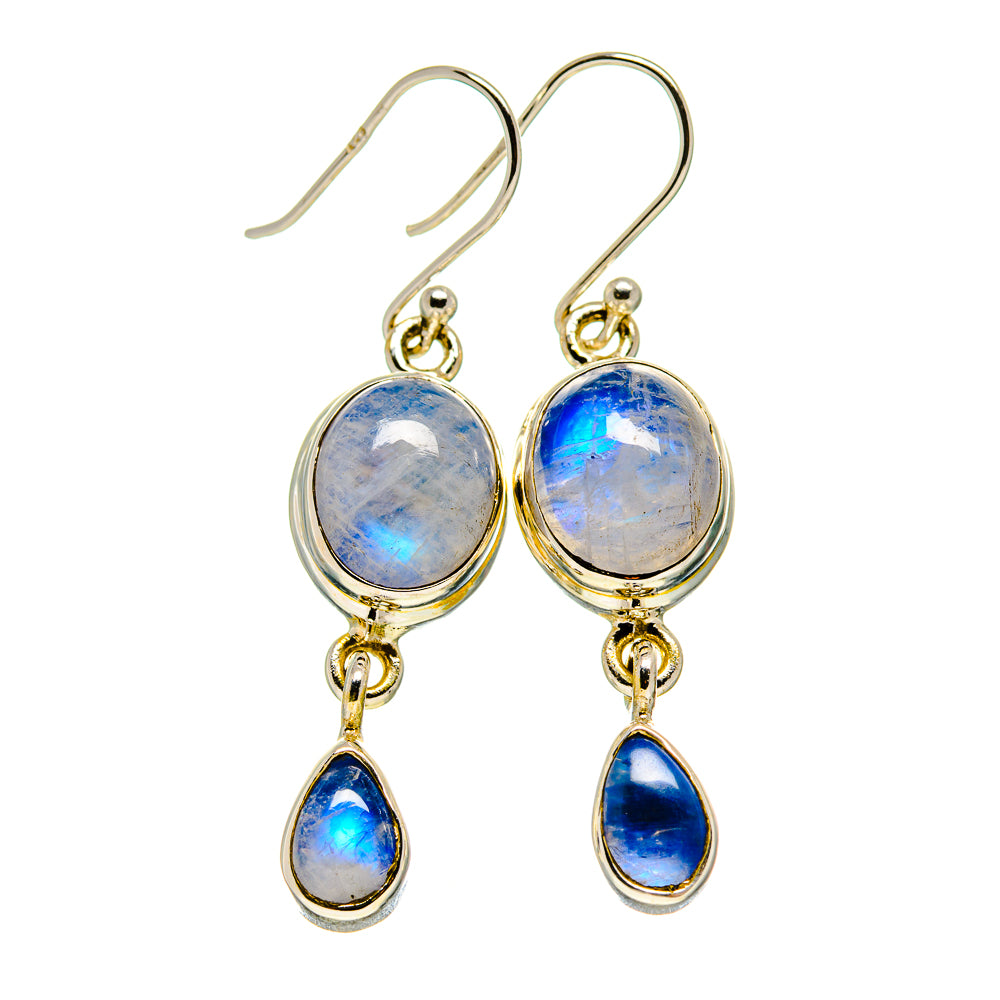 Rainbow Moonstone Earrings handcrafted by Anasilvercos - EARR412677