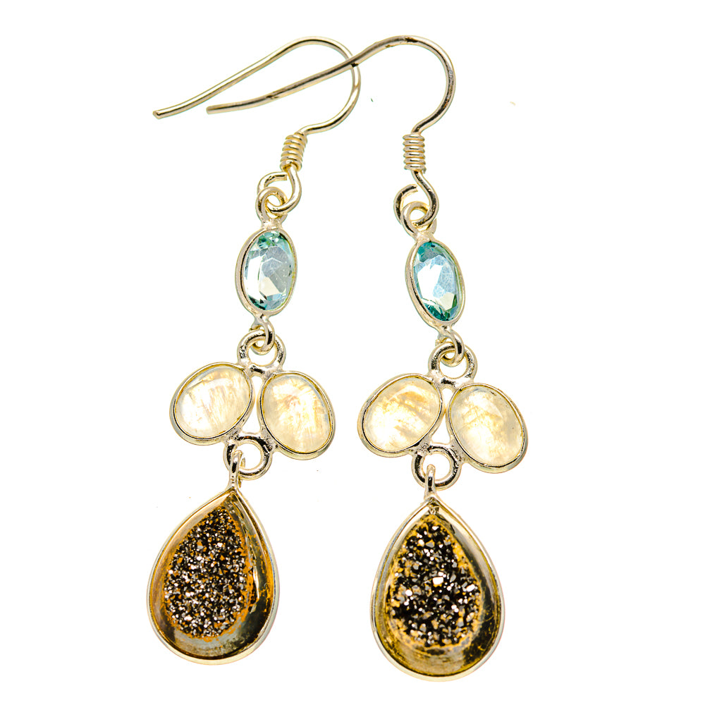 Spectro Pyrite Druzy Earrings handcrafted by Anasilvercos - EARR412723