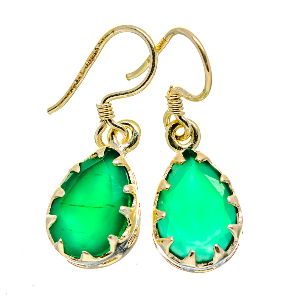 Green Onyx Earrings handcrafted by Anasilvercos - EARR412726
