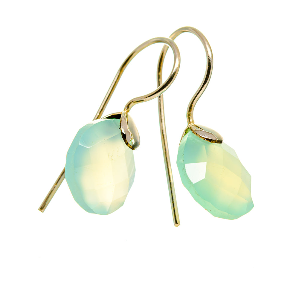 Aqua Chalcedony Earrings handcrafted by Anasilvercos - EARR412760