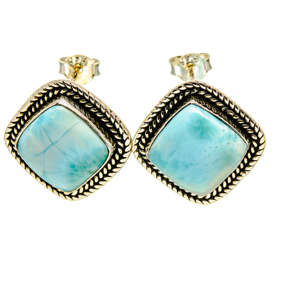 Larimar Earrings handcrafted by Anasilvercos - EARR412776