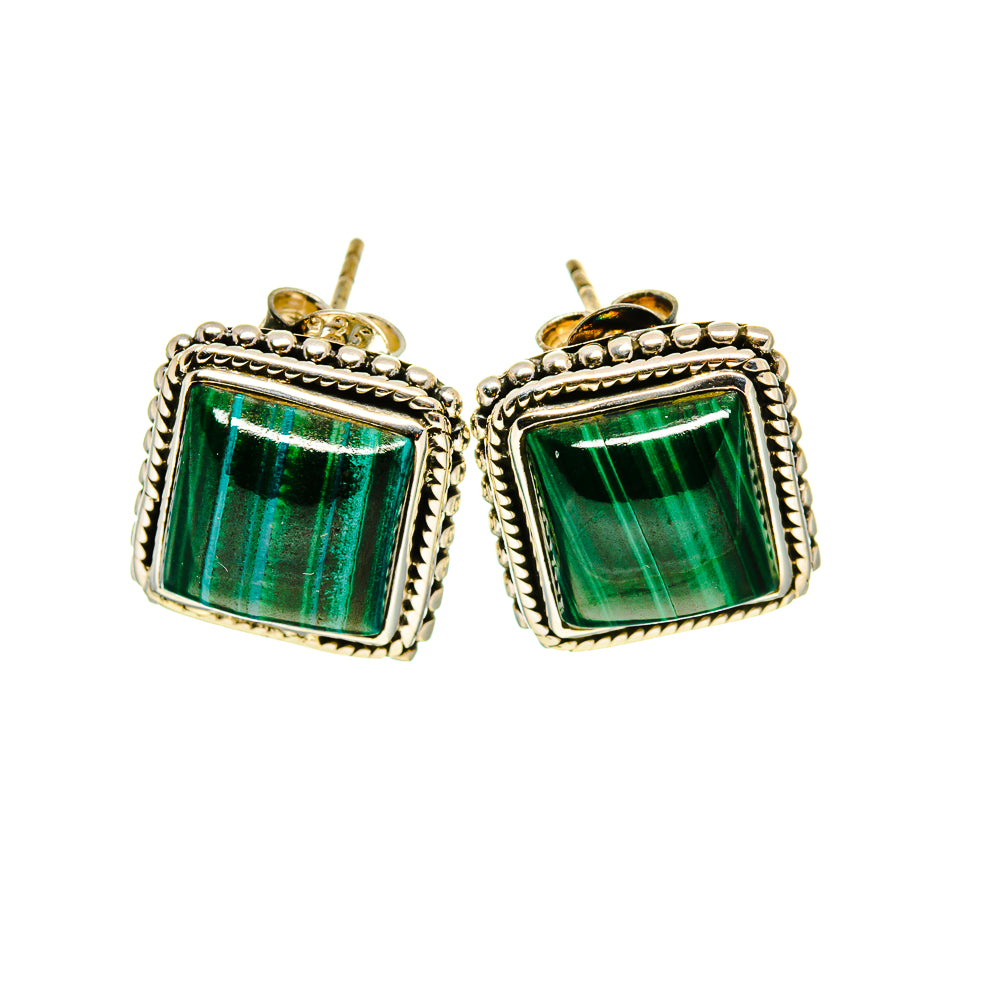 Malachite Earrings handcrafted by Anasilvercos - EARR412781