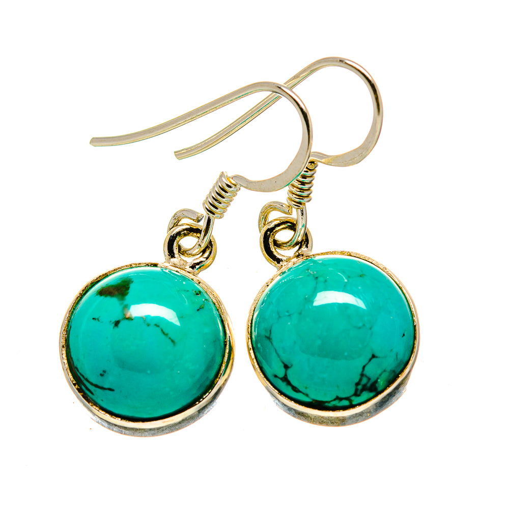 Tibetan Turquoise Earrings handcrafted by Anasilvercos - EARR412806