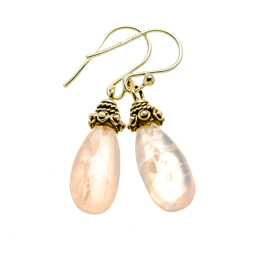 Rose Quartz Earrings handcrafted by Anasilvercos - EARR412808
