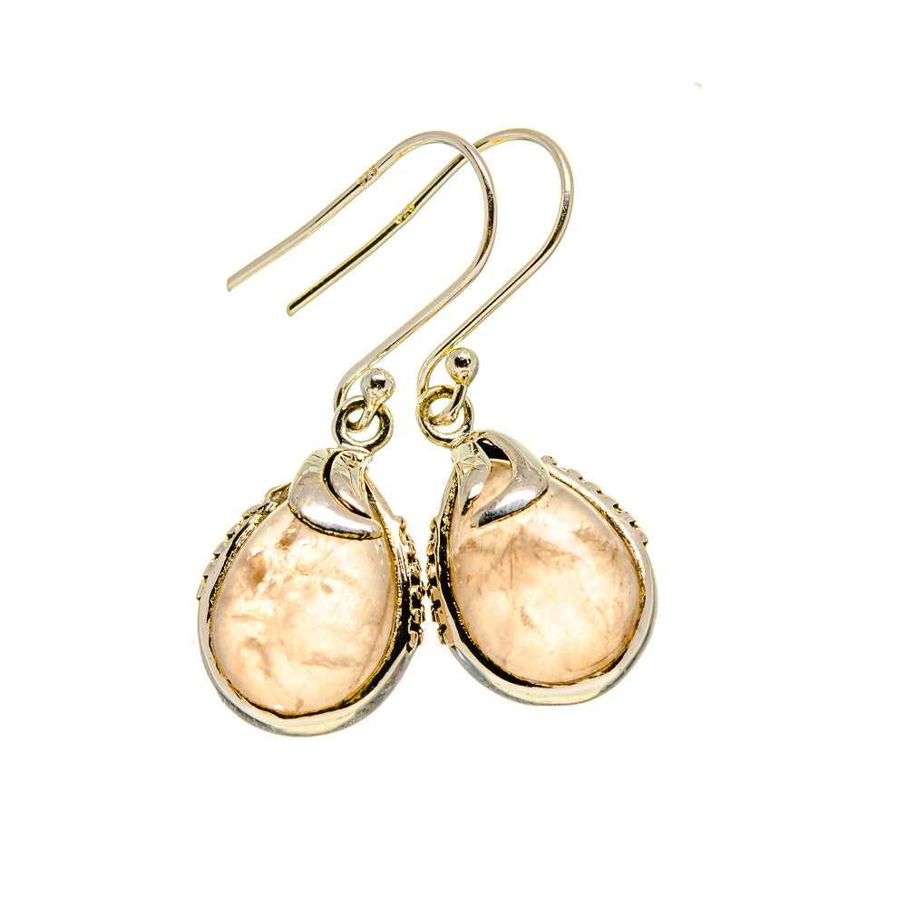 Rose Quartz Earrings handcrafted by Anasilvercos - EARR412811