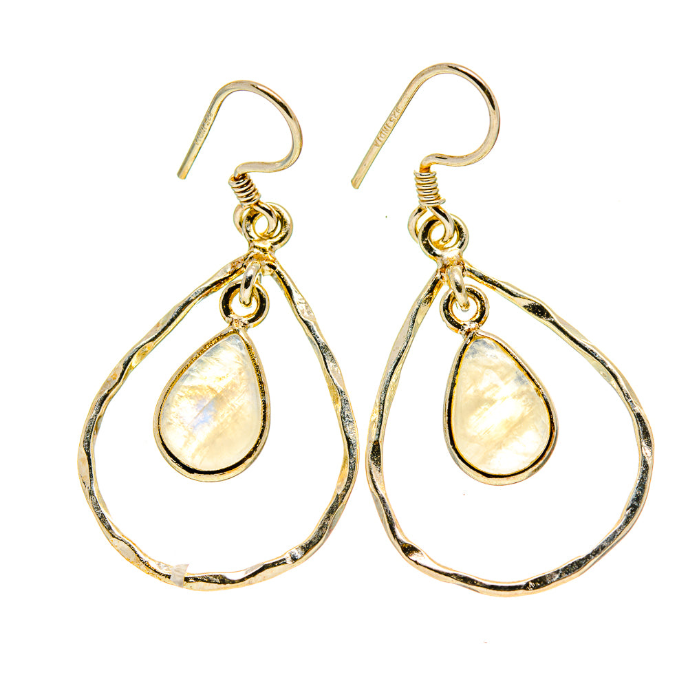 Rainbow Moonstone Earrings handcrafted by Anasilvercos - EARR412820