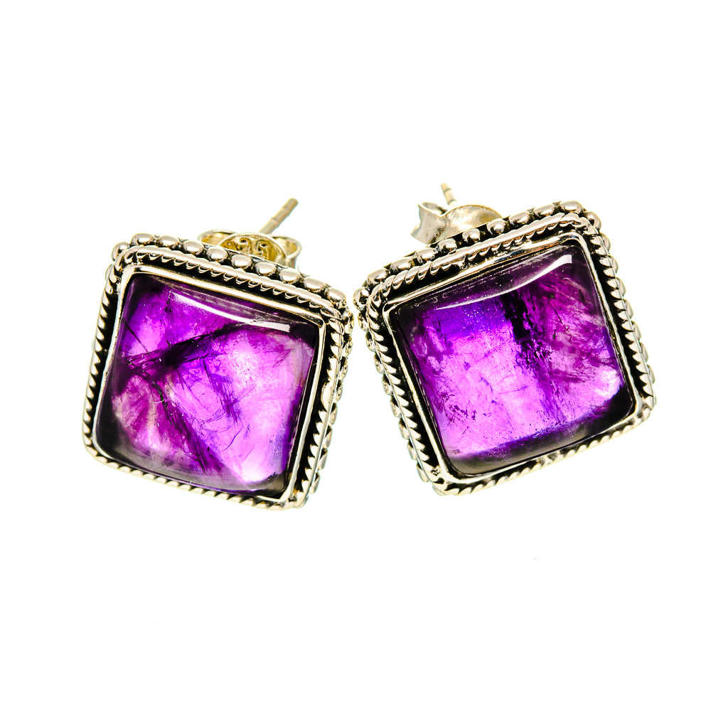 Amethyst Earrings handcrafted by Anasilvercos - EARR412853