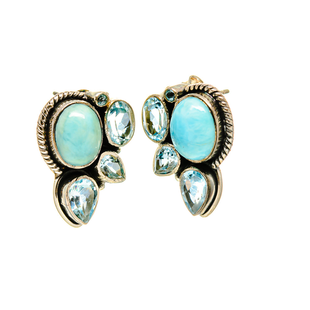 Larimar Earrings handcrafted by Anasilvercos - EARR412861