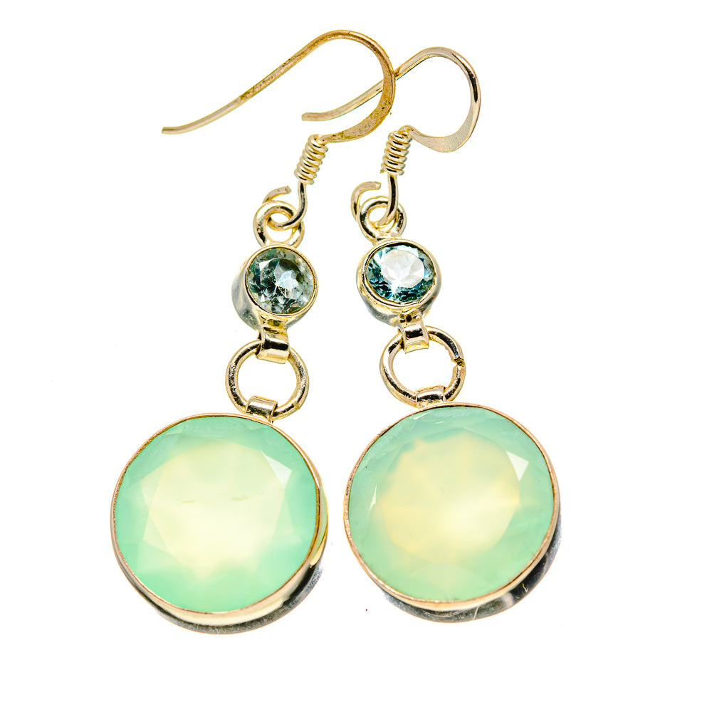 Aqua Chalcedony Earrings handcrafted by Anasilvercos - EARR412885