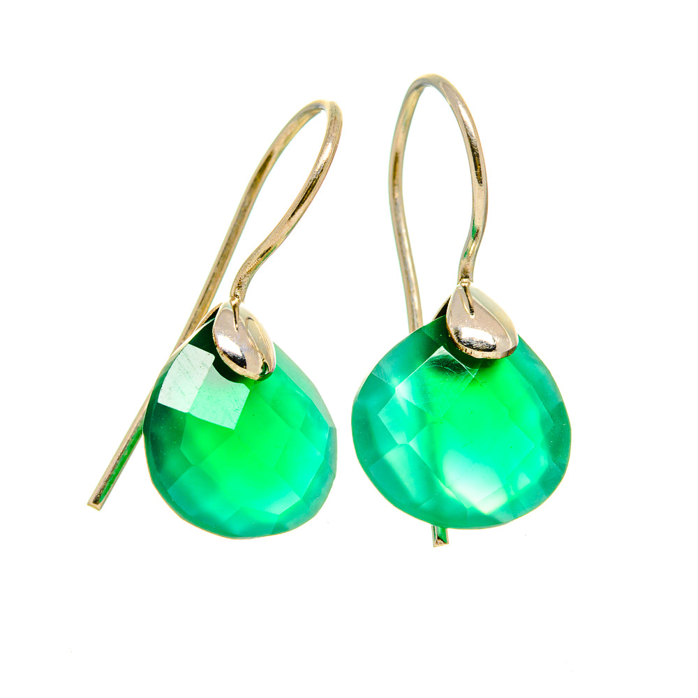 Green Onyx Earrings handcrafted by Anasilvercos - EARR412920