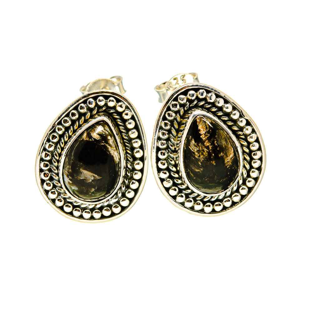 Golden Seraphinite Earrings handcrafted by Anasilvercos - EARR412950
