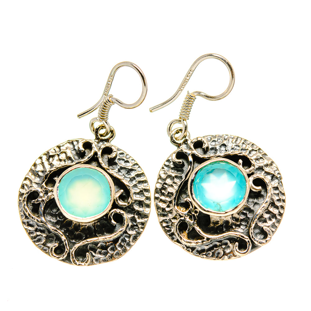 Aqua Chalcedony Earrings handcrafted by Anasilvercos - EARR412957