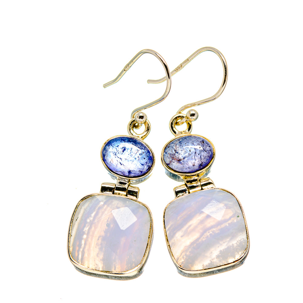 Blue Lace Agate Earrings handcrafted by Anasilvercos - EARR412965