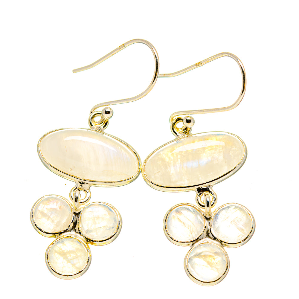 Rainbow Moonstone Earrings handcrafted by Anasilvercos - EARR413009