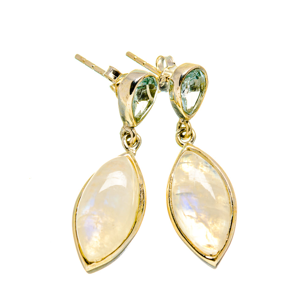 Rainbow Moonstone Earrings handcrafted by Anasilvercos - EARR413023