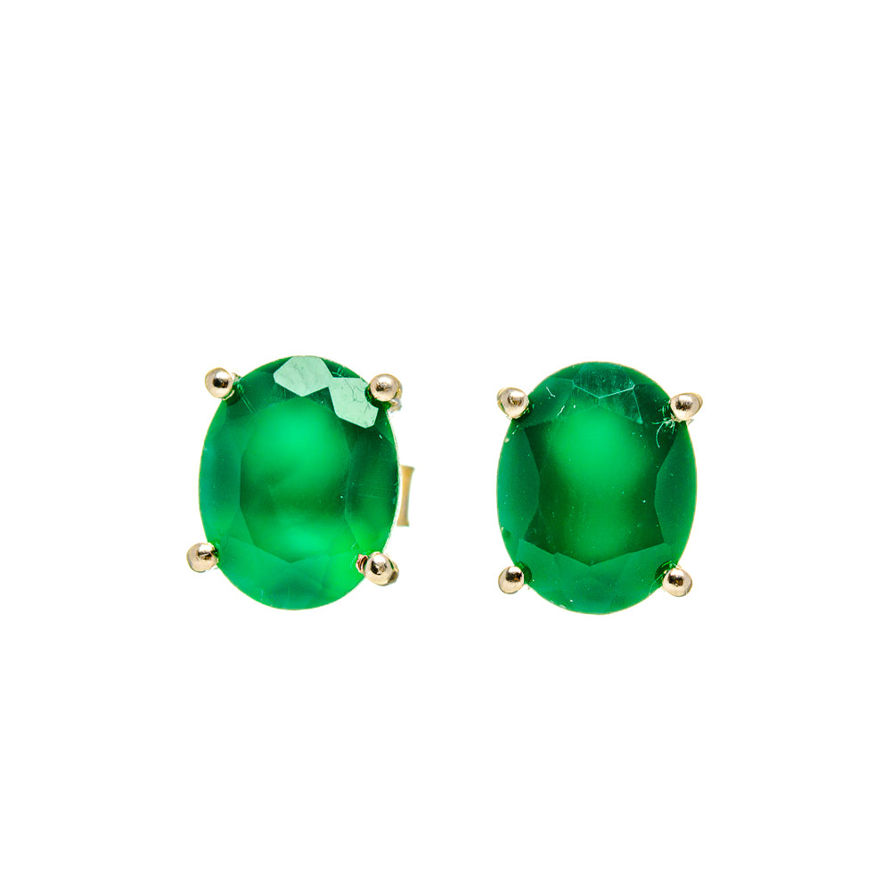 Green Onyx Earrings handcrafted by Anasilvercos - EARR413027