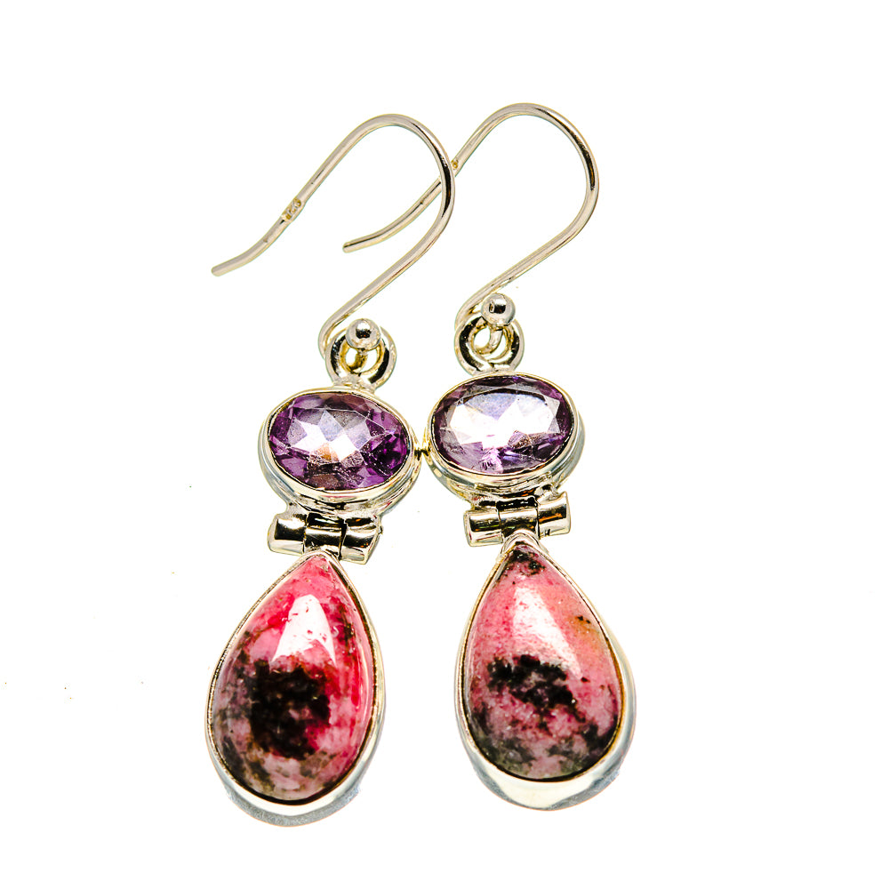 Rhodonite Earrings handcrafted by Anasilvercos - EARR413040