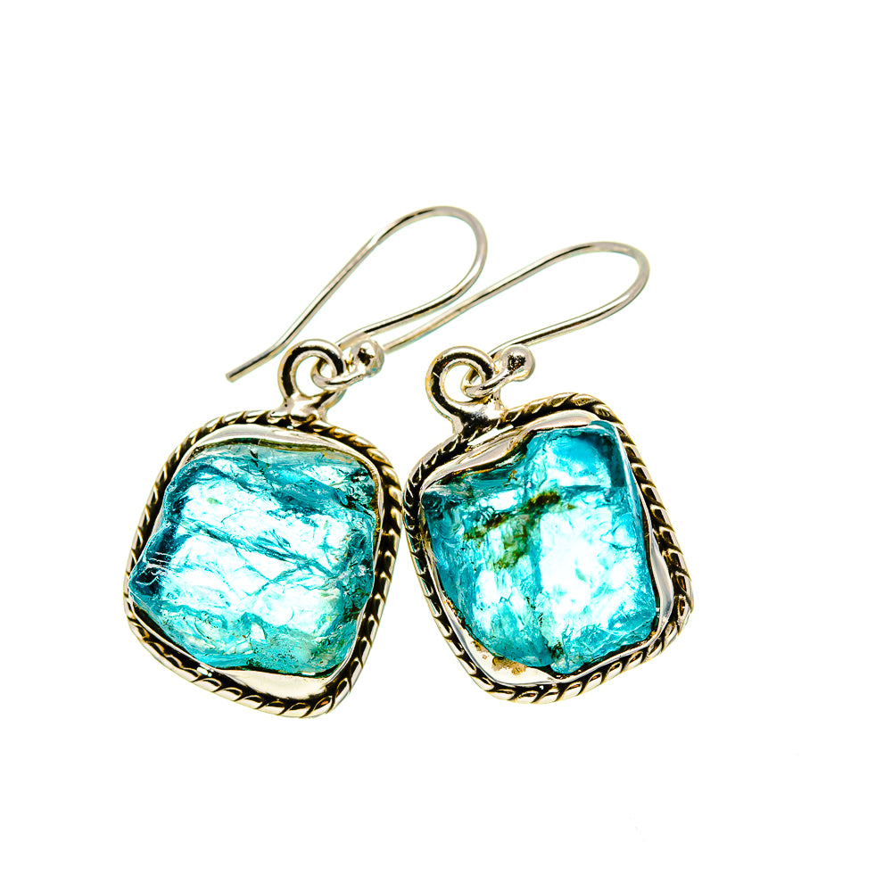 Blue Fluorite Earrings handcrafted by Anasilvercos - EARR413042