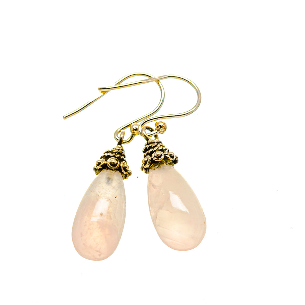 Rose Quartz Earrings handcrafted by Anasilvercos - EARR413047