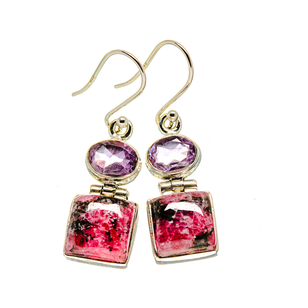 Rhodonite Earrings handcrafted by Anasilvercos - EARR413058