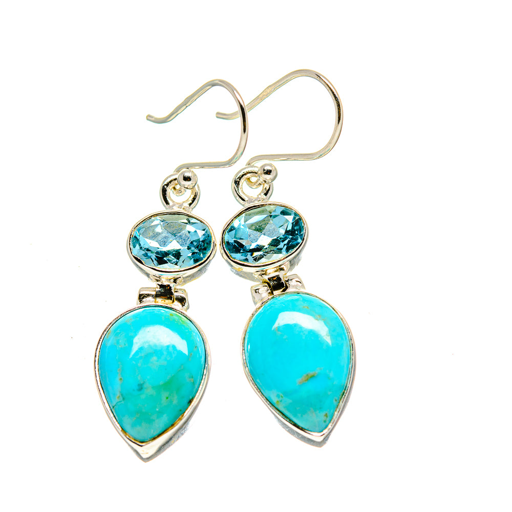 Arizona Turquoise Earrings handcrafted by Anasilvercos - EARR413074