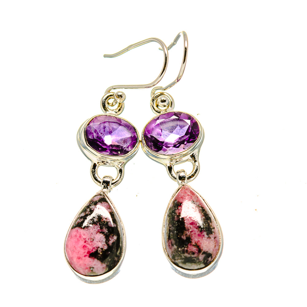Rhodonite Earrings handcrafted by Anasilvercos - EARR413094