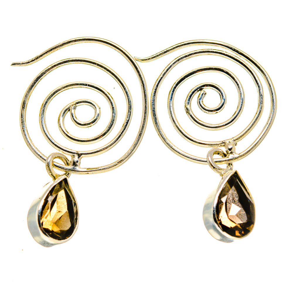 Smoky Quartz Earrings handcrafted by Anasilvercos - EARR413119