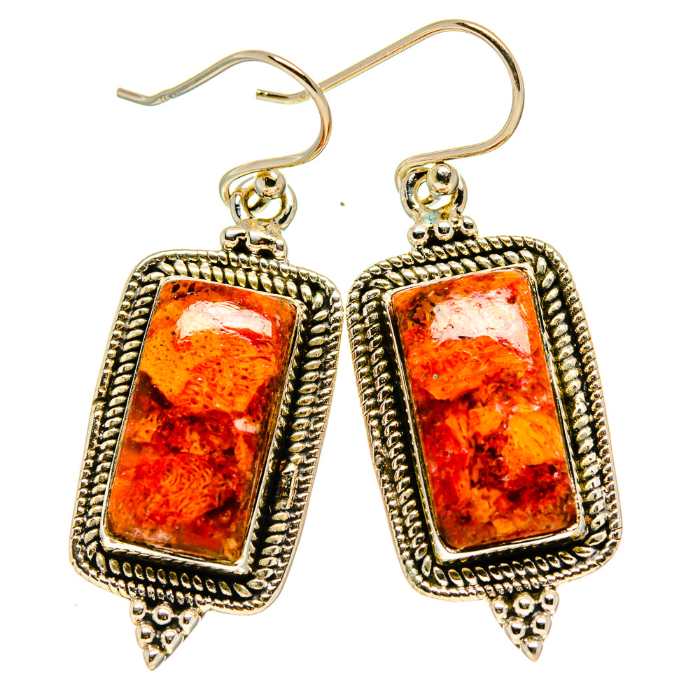 Sponge Coral Earrings handcrafted by Anasilvercos - EARR413122