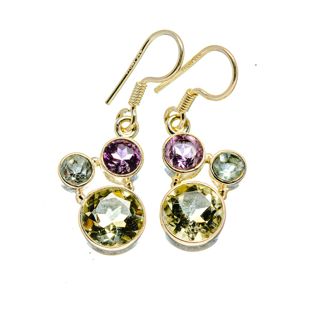 Green Amethyst Earrings handcrafted by Anasilvercos - EARR413126