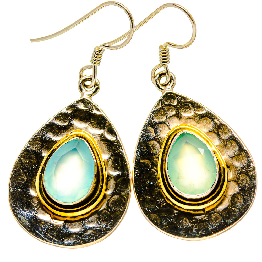 Aqua Chalcedony Earrings handcrafted by Anasilvercos - EARR413144