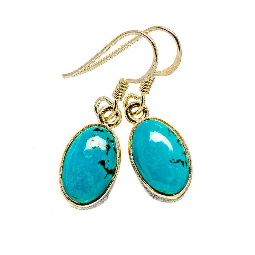 Tibetan Turquoise Earrings handcrafted by Anasilvercos - EARR413145