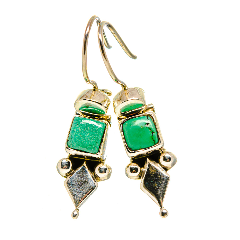 Tibetan Turquoise Earrings handcrafted by Anasilvercos - EARR413160
