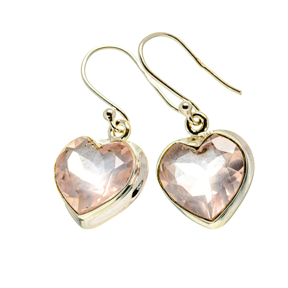 Rose Quartz Earrings handcrafted by Anasilvercos - EARR413161