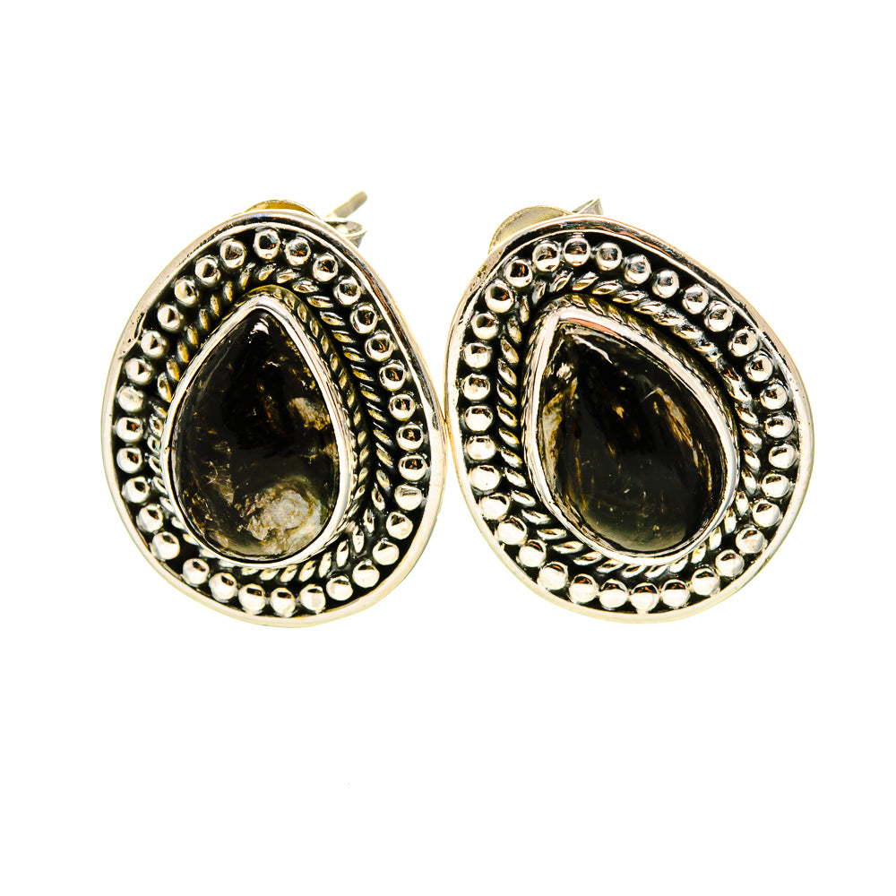Golden Seraphinite Earrings handcrafted by Anasilvercos - EARR413170