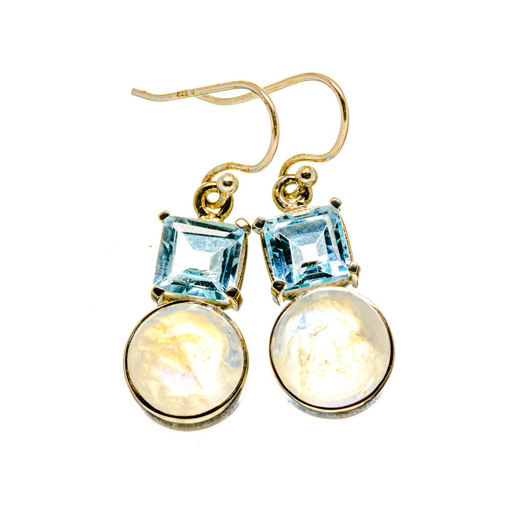 Rainbow Moonstone Earrings handcrafted by Anasilvercos - EARR413195