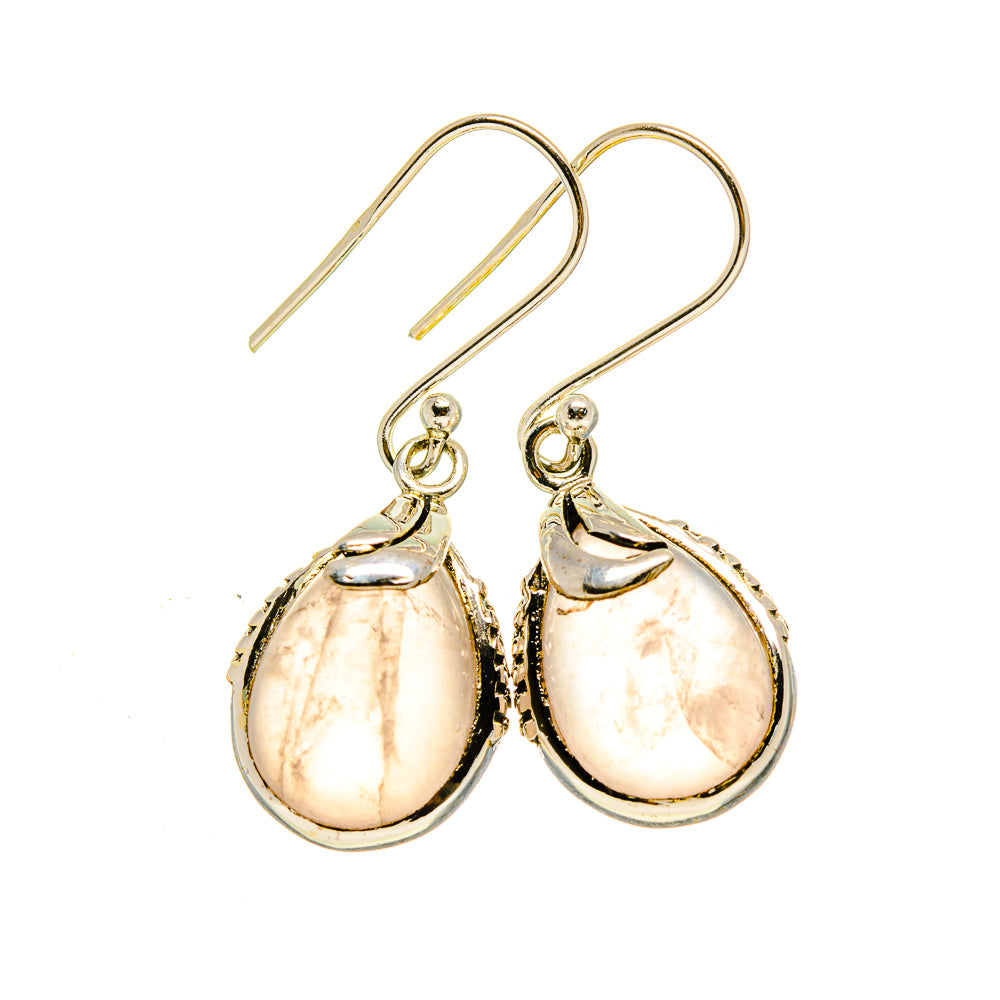 Rose Quartz Earrings handcrafted by Anasilvercos - EARR413196
