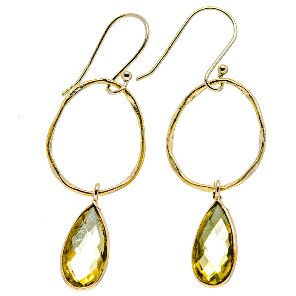 Lemon Quartz Earrings handcrafted by Anasilvercos - EARR413200