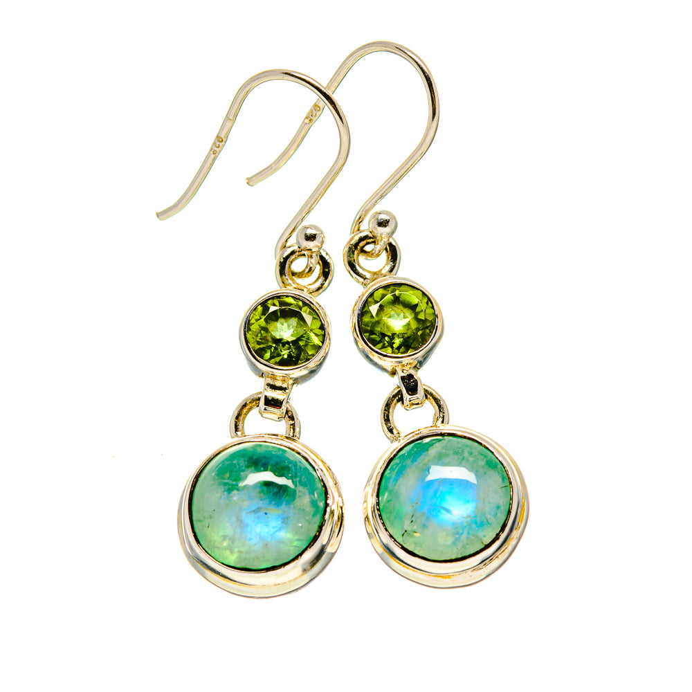 Green Moonstone Earrings handcrafted by Anasilvercos - EARR413203