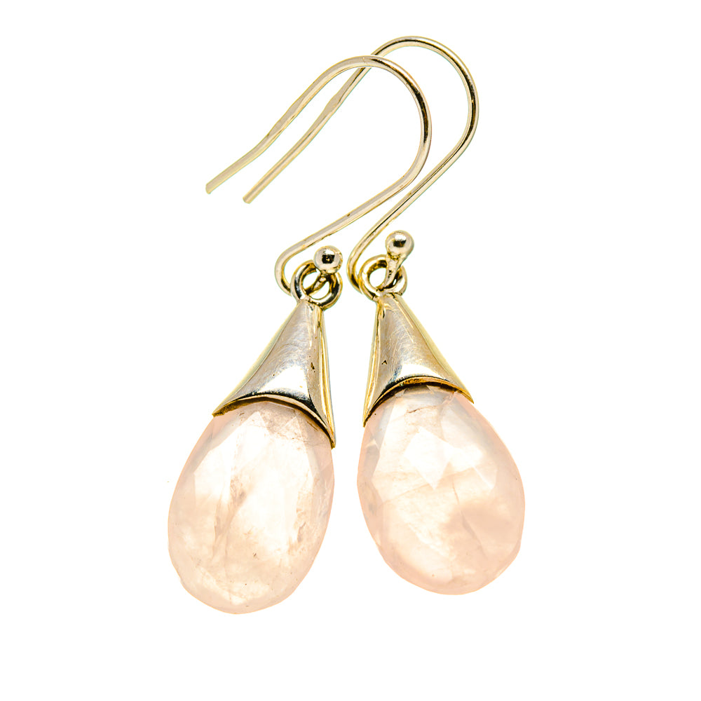 Rose Quartz Earrings handcrafted by Anasilvercos - EARR413209