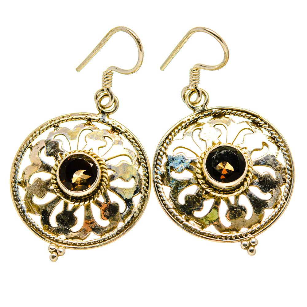 Smoky Quartz Earrings handcrafted by Anasilvercos - EARR413210