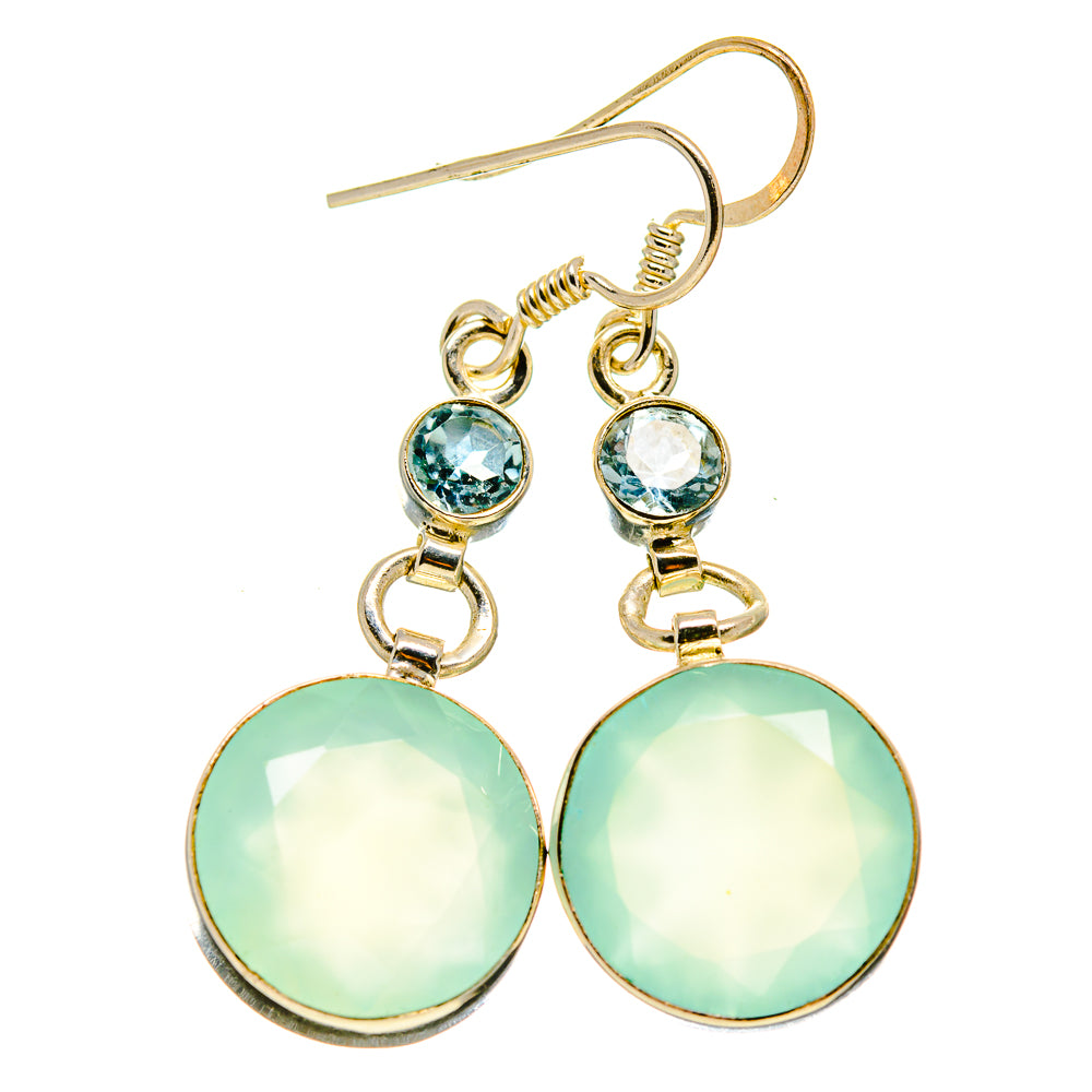 Aqua Chalcedony Earrings handcrafted by Anasilvercos - EARR413217