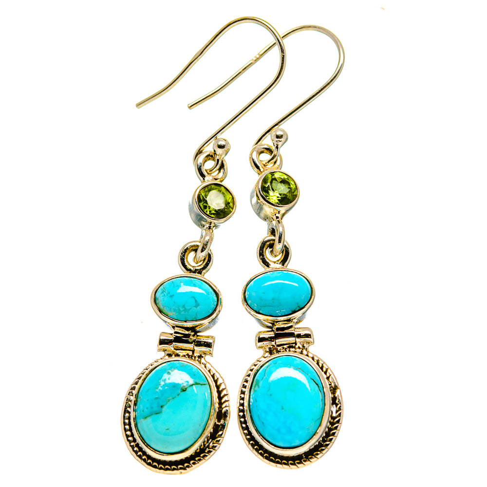 Arizona Turquoise Earrings handcrafted by Anasilvercos - EARR413218