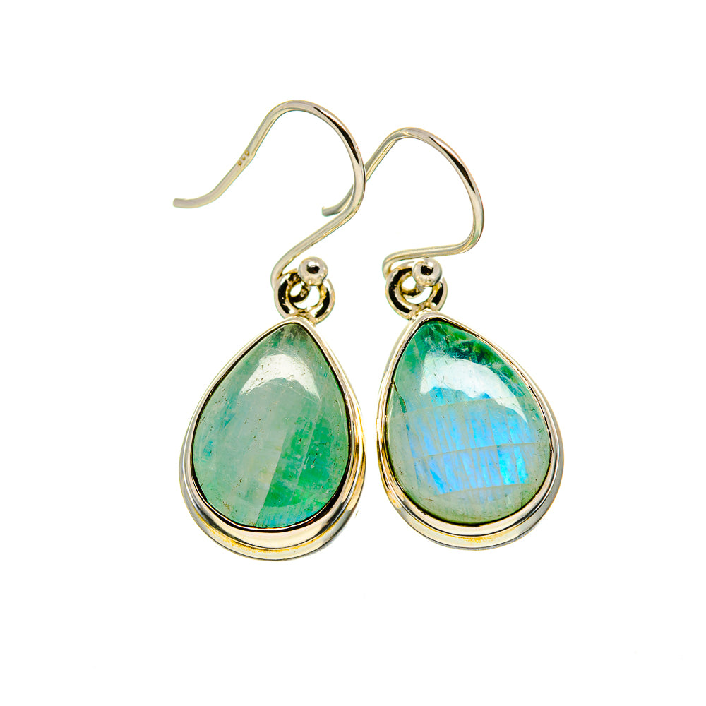 Green Moonstone Earrings handcrafted by Anasilvercos - EARR413220